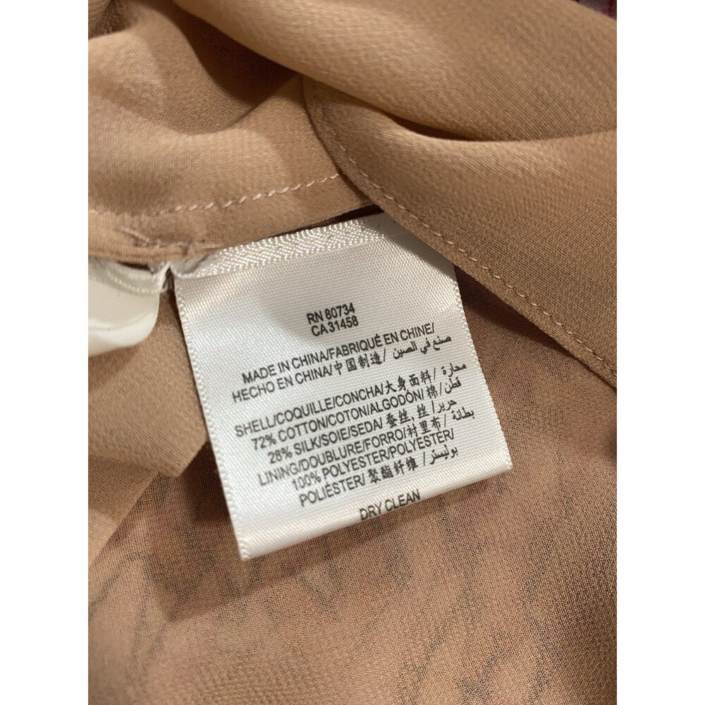 BCBGMAXAZRIA Pink Orange Abstract Print Ruched Draped Midi Dress Size 4 - Picture 14 of 16
